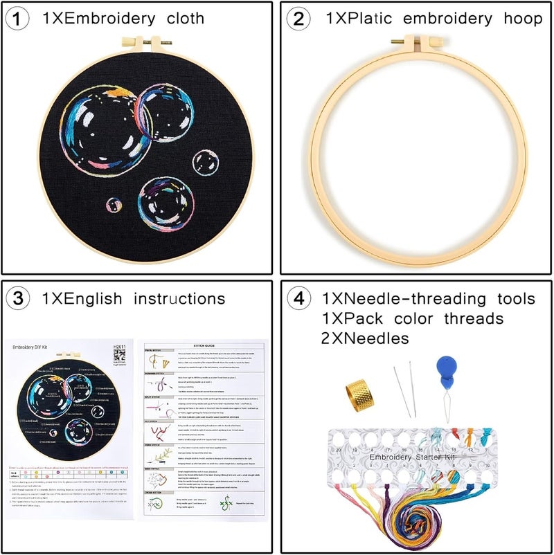 Crafmanoe Embroidery Kits for Beginners Adults, Cute Embroidery Starter Kits Funny Counted Cross Stitch Kits for Beginners Adult, Craft Hobbies Set for Women, Embroidery Fabric, Hoops & Video Tutorial - Image 5